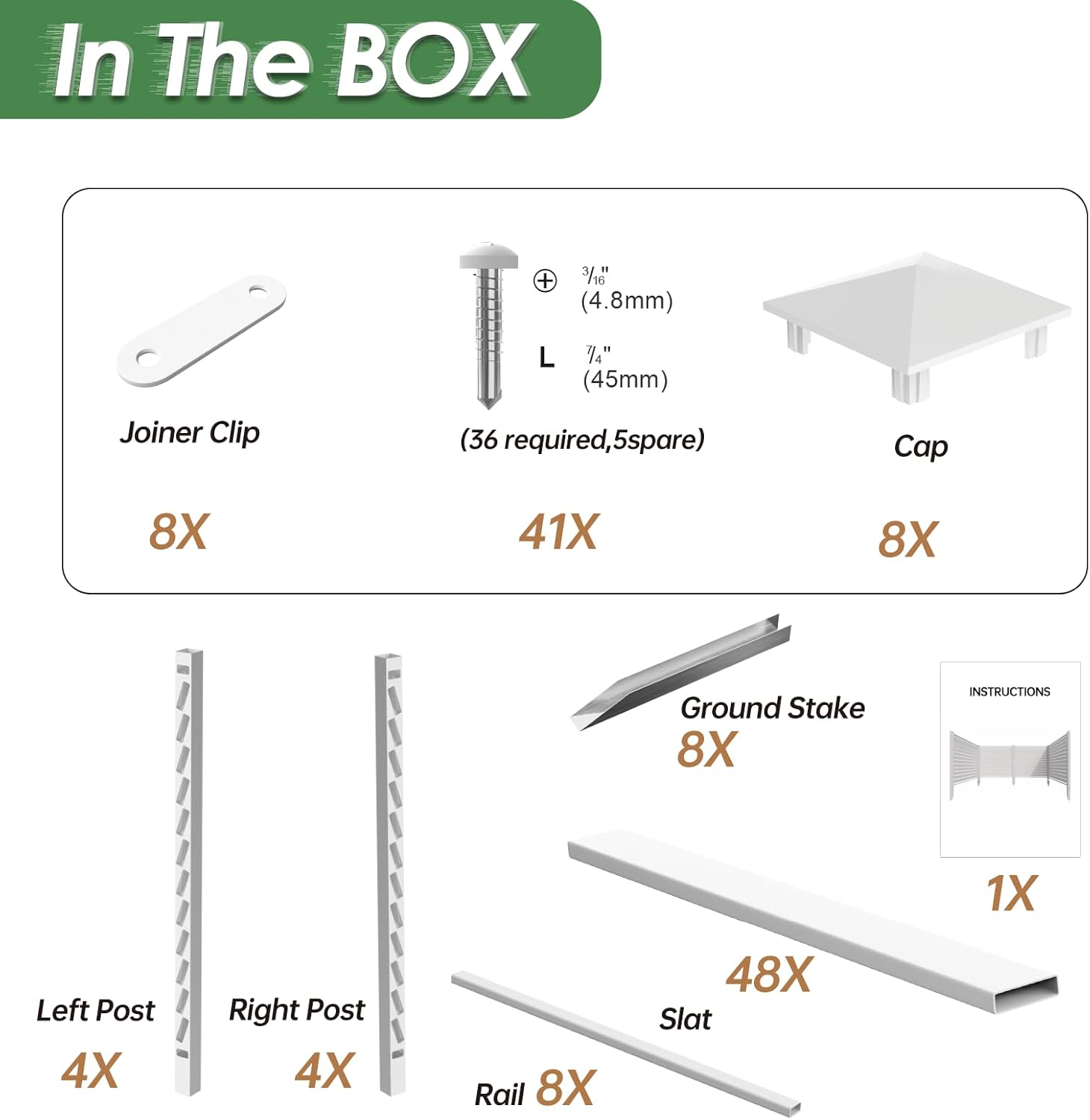 No Dig Air Conditioner Fence 4 Panels PVC Privacy Screen Trash Can Fence Swimming Pool Equipment Enclosure Outdoor Privacy Walls for HOA (44" H x 36" W x 4)
