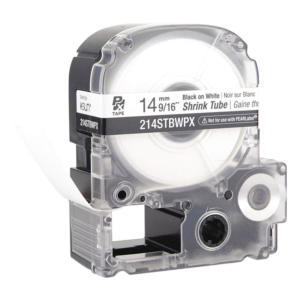 K-Sun Heat Shrink Tube, Black On White, 0.562Inw