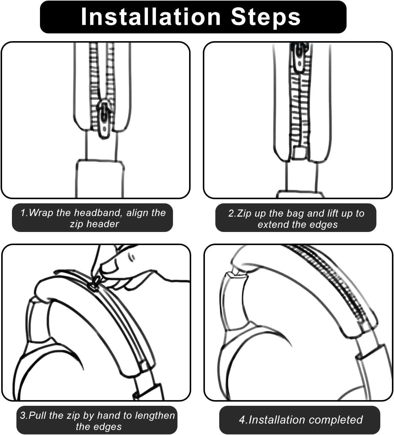 Aiivioll 3 Set Case Cover for Sony WH-1000XM4/WH-1000XM3 Headphones, 1000XM4/1000XM3 EarPad Cover/Ear Cover/Headband Cover Protector, Sweat Proof Soft Silicone Headphones Accessories (Blue) - Image 6