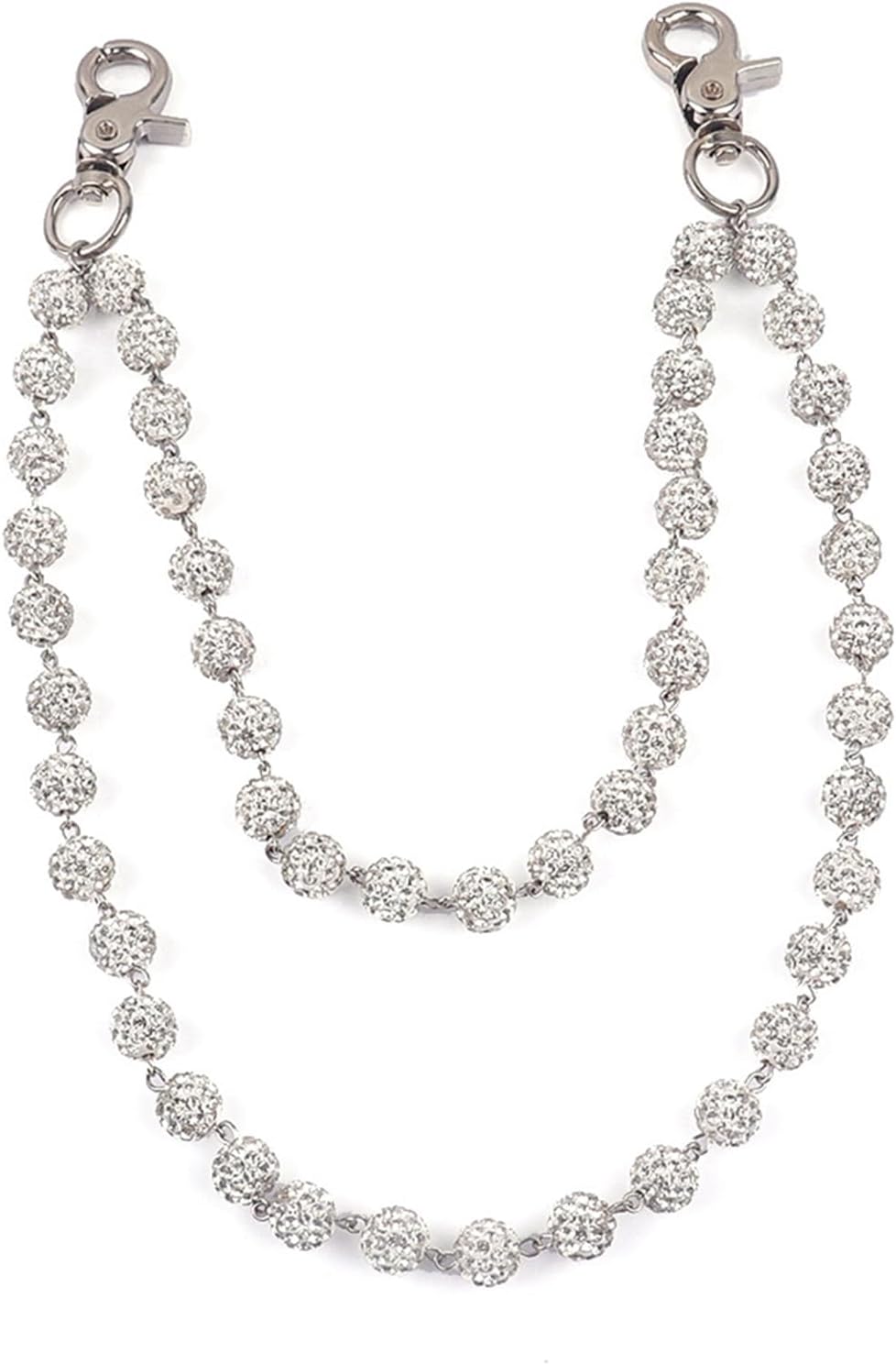 Sparkly Ceramic Beads Wallet Chain - 10mm Shiny Bohemian Purse Jean Pants Chains for Men Women Fashion Accessories