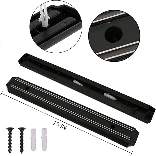 Miniatura 7 de Soporte magnético para cuchillos, tira magnética de cuchillos de 15 pulgadas para pared, potente estante magnético para cuchillos, cuelga de forma