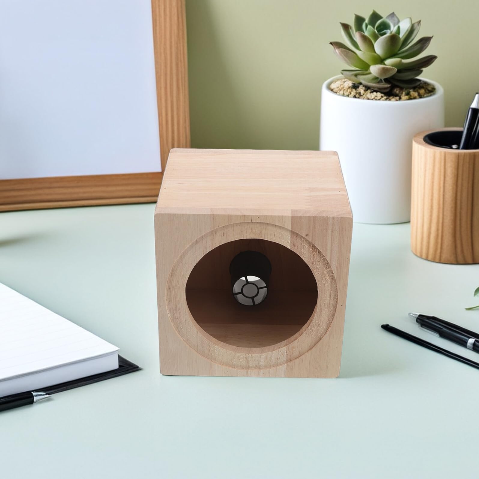 Cassa Subwoofer Veicolare 5 Pollici in Legno Beige per Audio | Box per Altoparlanti, Compatibile Subwoofer e Casse Audio, Uso in Auto o Casa