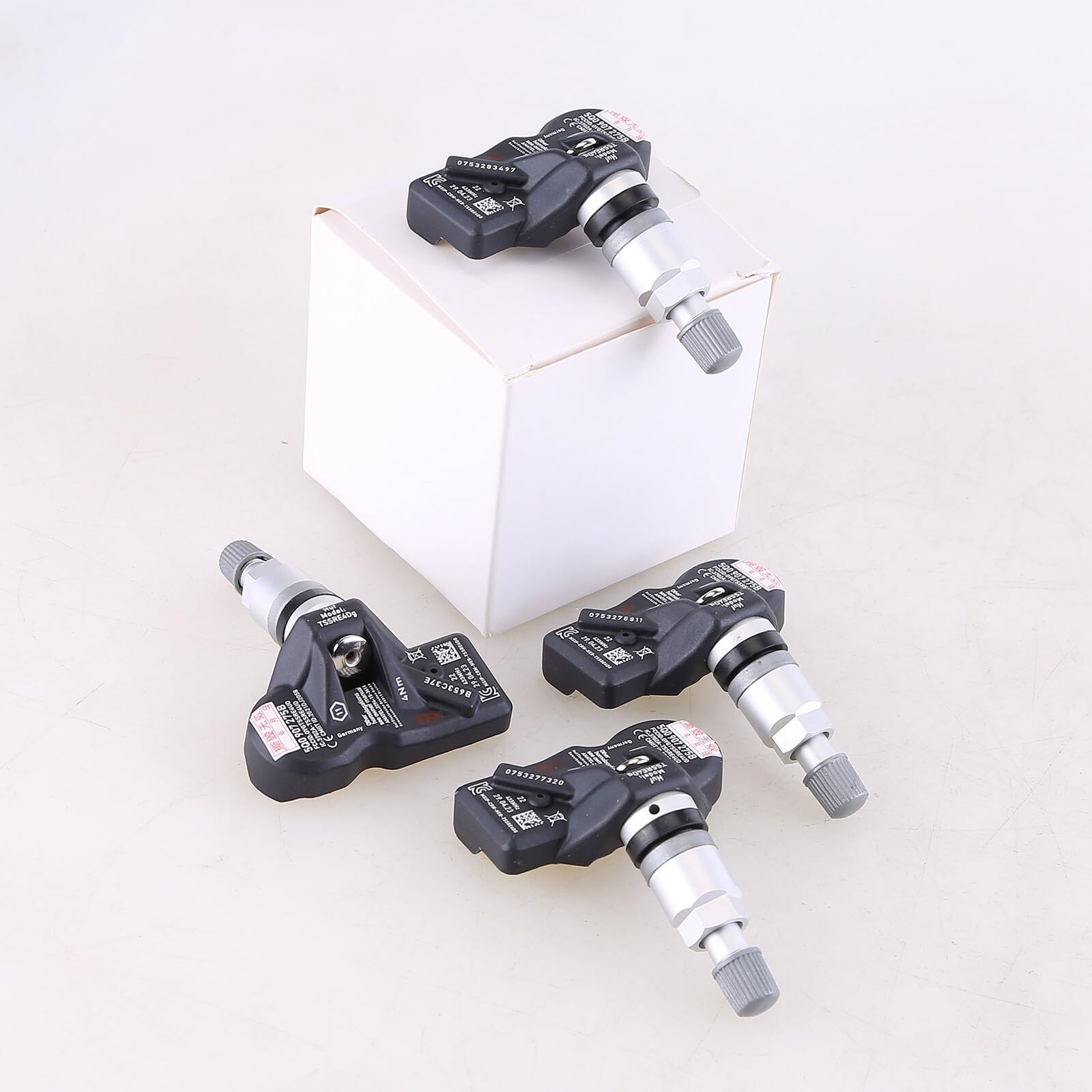 Lot de 4 TPMS Capteurs De Contrôle Pression Pneus Voiture Système De Surveillance De La Pression des Pneus TPMS 433MHz Compatible pour VW Seat 5Q0907275B