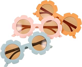 3 Pares De Óculos De Sol Óculos De Sol De Praia Óculos De Sol Laranja Óculos De Sol Decoração De Verão Óculos De Sol Recém-Nascidos Girassol Menina Óculos De Sol PC Crianças