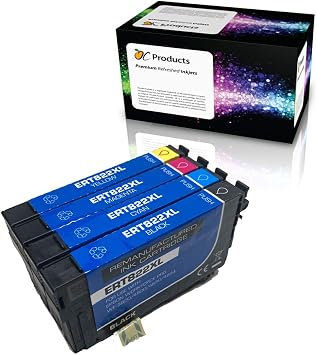 Remanufactured Ink Cartridge Replacement for Epson 822 822XL for WF-3820 WF-4820 WF-4830 WF-4834 4 Pack, Black