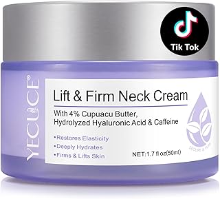 Neck Creams for Tightening and Firming-Instant Face Lift Cream with Hyaluronic Acid & Vitamin E for Wrinkle Reduction and Face-Deeply Hydrates Suitable for Neck, All Skin Types, 1.7fl oz