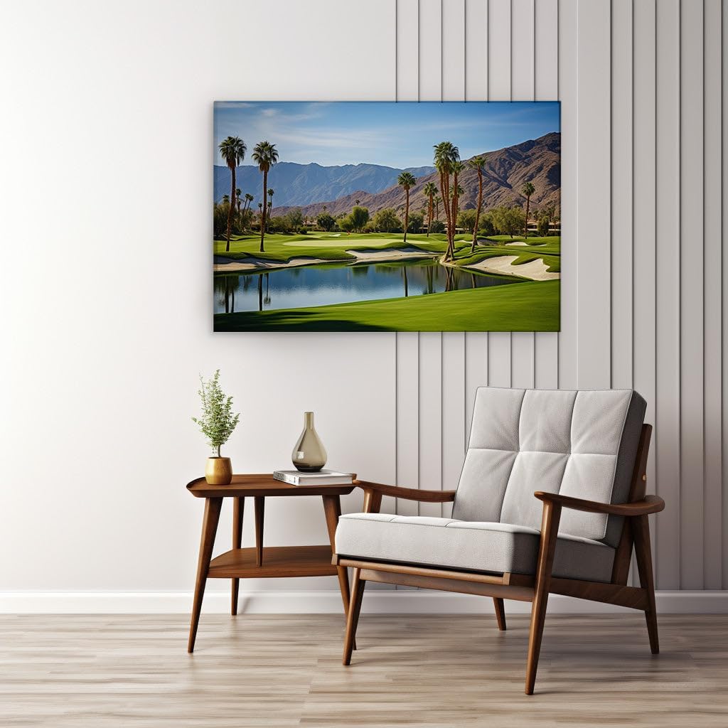 Canvas for Living room. Tropical Oasis or Treacherous Terrain: Mastering the Art of Golf Amidst Nature's Marvels, 27 x 18 inch Canvas Wall Art - Ready to Hang - 69x46 cm (27x18 inch)