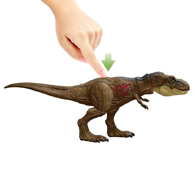 Foto 2 de 6 de Jurassic World T-Rex Daño Extremo Dinosaurio de juguete, figura para niños y niñas (Mattel HGC19)