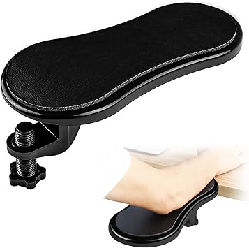 Computer Adjustable Arm Rest Support Bracket, Ergonomic Mouse Arm Elbow Rest Pad, Support for Keyboard Armrest Extender Rotating Mouse Pad Holder for Table, Office, Chair, Desk