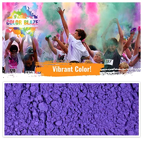 Color Blaze Holi Colored Powder - 25 Lbs Of Purple Powdered Color - For Fun Runs, Color Toss, Rangoli, Powder War, Backyard Party & Festivals - Pack Of 1 Big Bag - 25 Pounds In Bulk - Purple #TOP1
