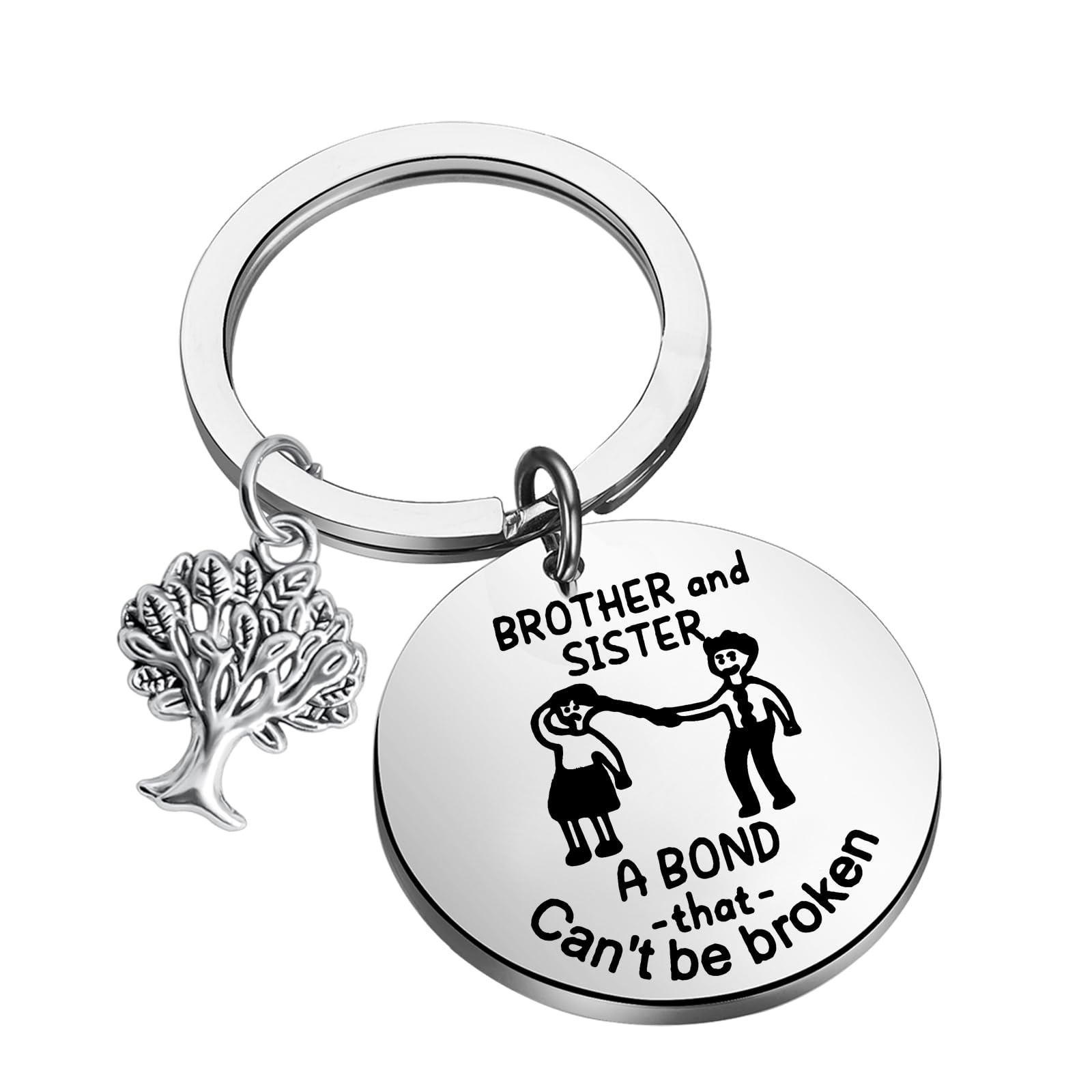 BEKECH Funny Sister Brother Keychain Brother and Sister Gifts for Little Brother Big Sister Family Jewelry for Sister Brother
