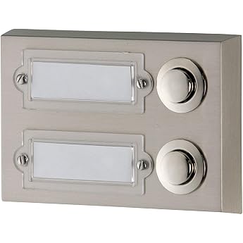 HUBER Surface-Mounted Bell Push Button 2-Way Metal Name Plate for Labelling