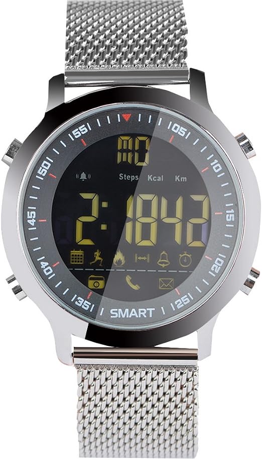 EX18 Smart Watch Reloj Deportivo 5 ATM impermeable Bluetooth 4.0, plateado  metálico : Amazon.com.mx: Electrónicos