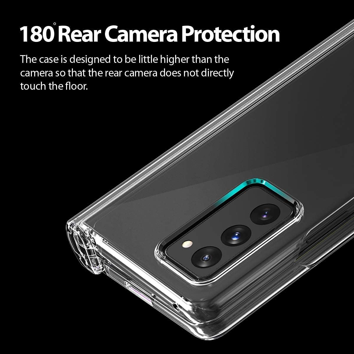 araree Nukin 360 Compatible with Samsung Galaxy Z Fold 2 5G Cover Clear Transparent Surrounding Hinge Part Protection Hard Polycarbonate Lightweight Case - Clear