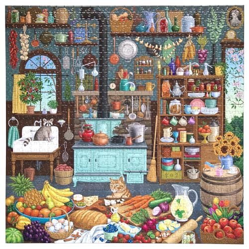 eeBoo 1000 Piece Puzzle - Alchemist's Kitchen Jigsaw Puzzle for Adults, Square 23" x 23" Made with Recycled Board & Vegetable-Based Ink by eeBoo - Image 3
