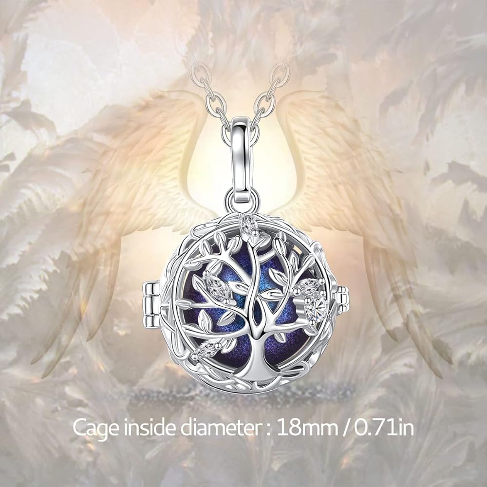 Collana Gravidanza AEONSLOVE Con Bola - Ciondolo Ali Angelo, Argento, Regalo Per Mamme E Bambini - Foto 12