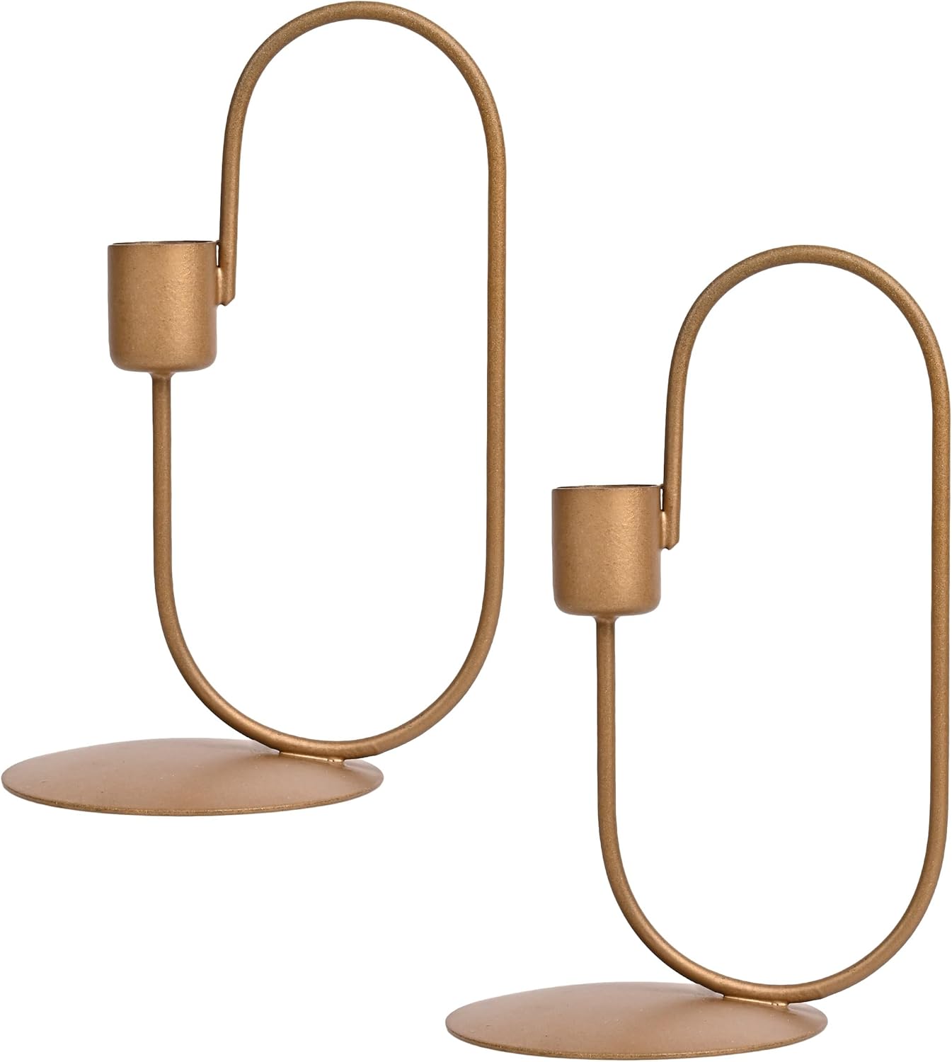 Dwelling Juego de candelabros decorativos de candelabros de metal con mecha cónica para dormitorio, centro de mesa para aniversario, boda, regalo,