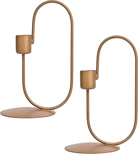 Dwelling Juego de candelabros decorativos de candelabros de metal con mecha cónica para dormitorio, centro de mesa para aniversario, boda, regalo, disponible en Yaxa Peru