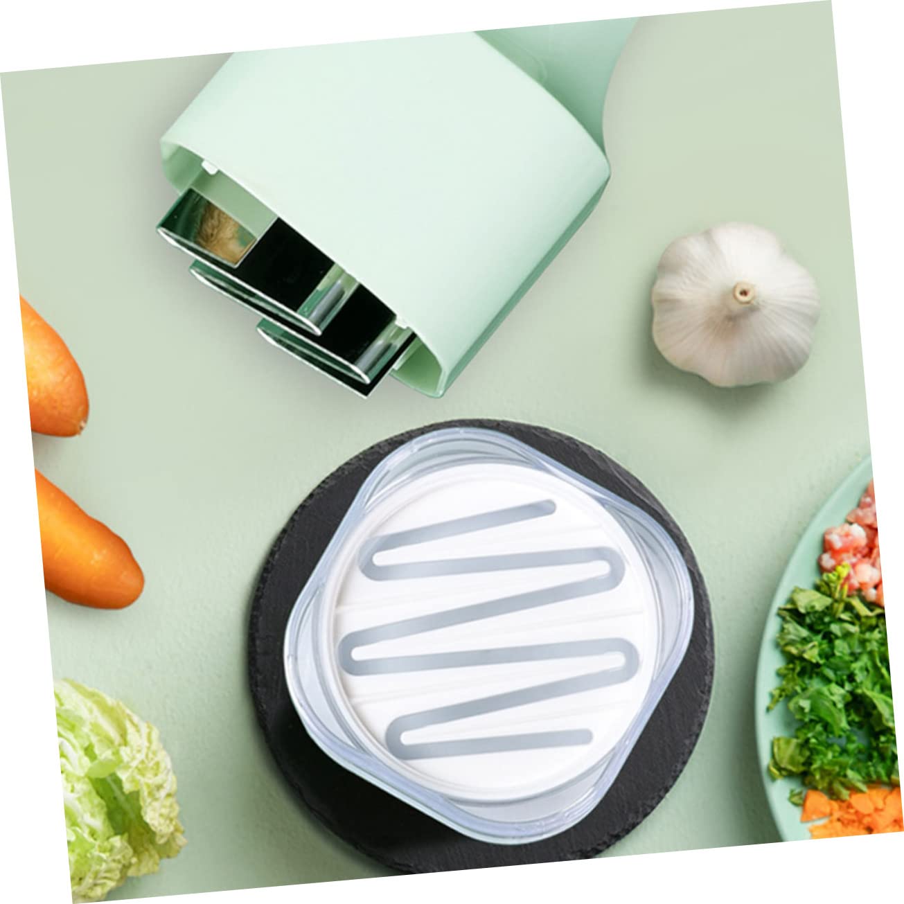 HAKIDZEL Multipurpose Garlic Mincer Vegetable Presser Ergonomic Design for Easy Garlic Crushing for Kitchen Dining Restaurants Construction
