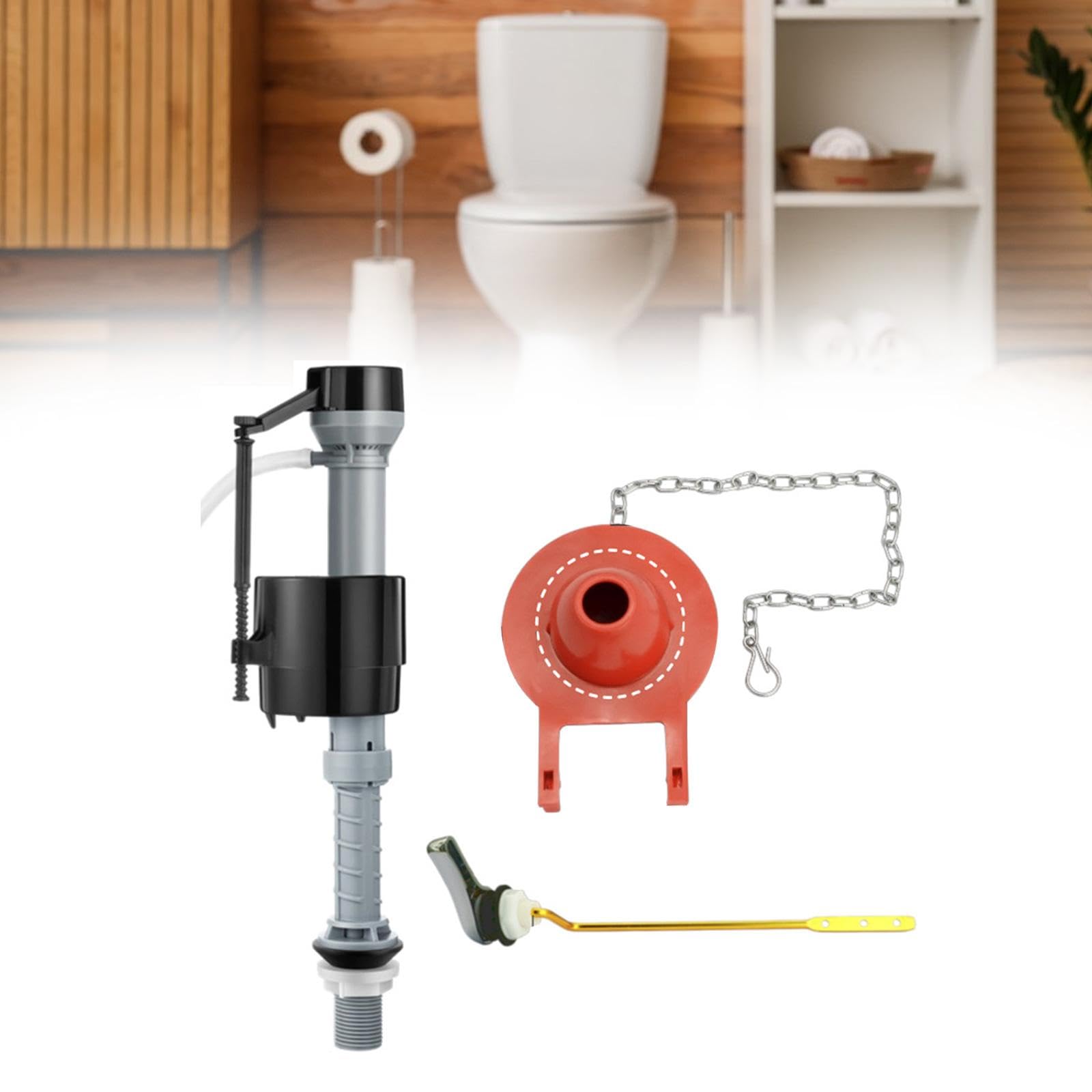 Válvula de Llenado para Inodoro Kit de Ajuste Regulable Universal Repuesto para Tanque Conjunto de Montaje de Entrada Material Metálico Apto, Rojo T4201