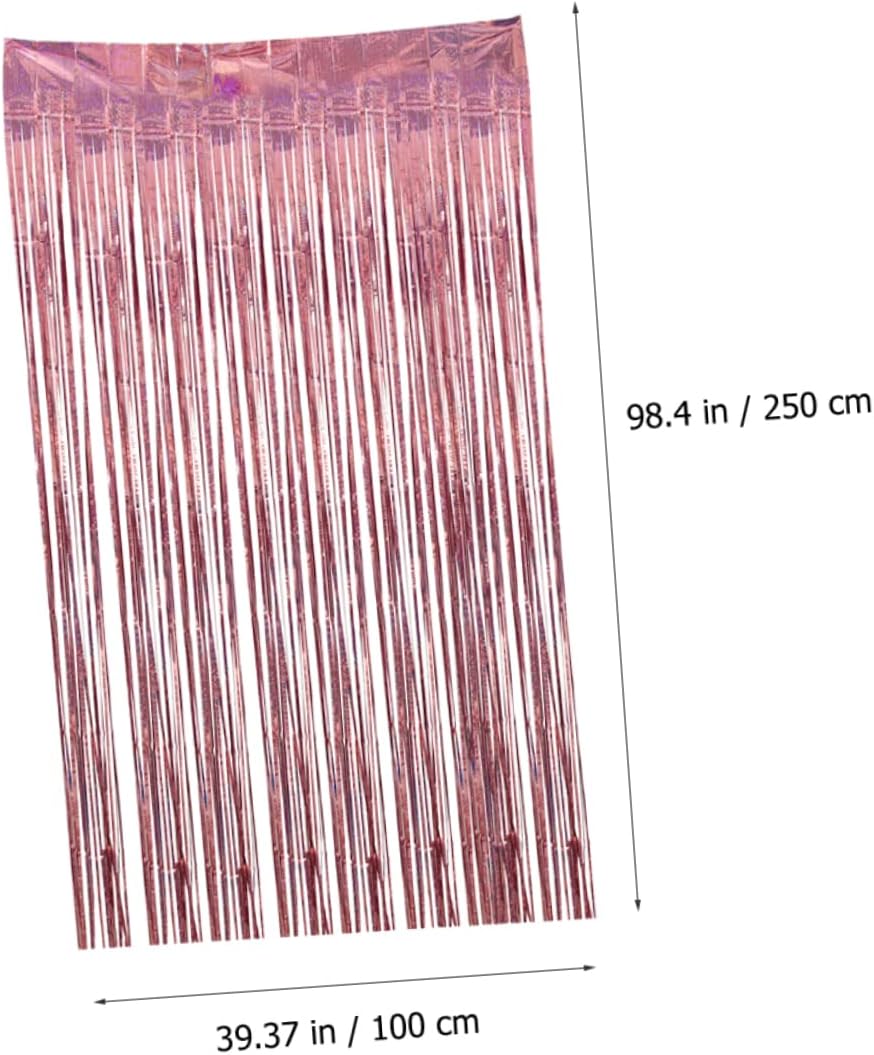 Zerodeko 2Pcs Fringe Curtain Party Backdrop Decorations Tinsel Door Curtain for Birthday Celebrations Wedding Showers Holiday Events Finish