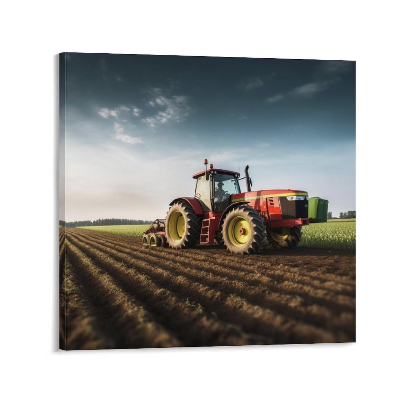 NTVOWPZO Tractor Farm Canvas Wall Art for Bedroom 16x16inch Canvas Prints Artwork for Walls Modern Picture Artwork Painting for Living Room Aesthetic Wall Paintings for Bathroom Kitchen Office Decor