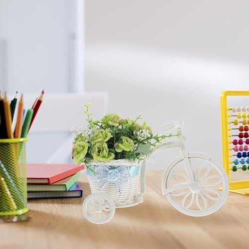 Miniatura 7 de STOBOK Soporte para plantas de bicicleta, soporte de flores artificiales en forma de bicicleta para escritorio, hogar, oficina, decoración, estante