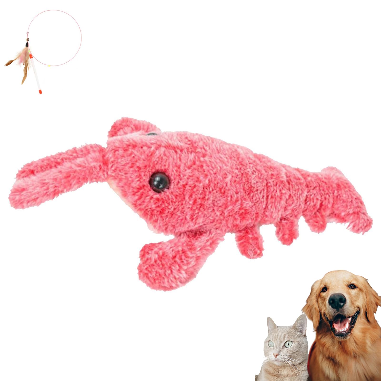 Interactive Lobster Dog Toy | Wiggly Floppy Lobster Interactive Dog Toys | USB Rechargeable Simulation Lobster Interactive Toys For Dogs Cats Washable Moving Electric Cat