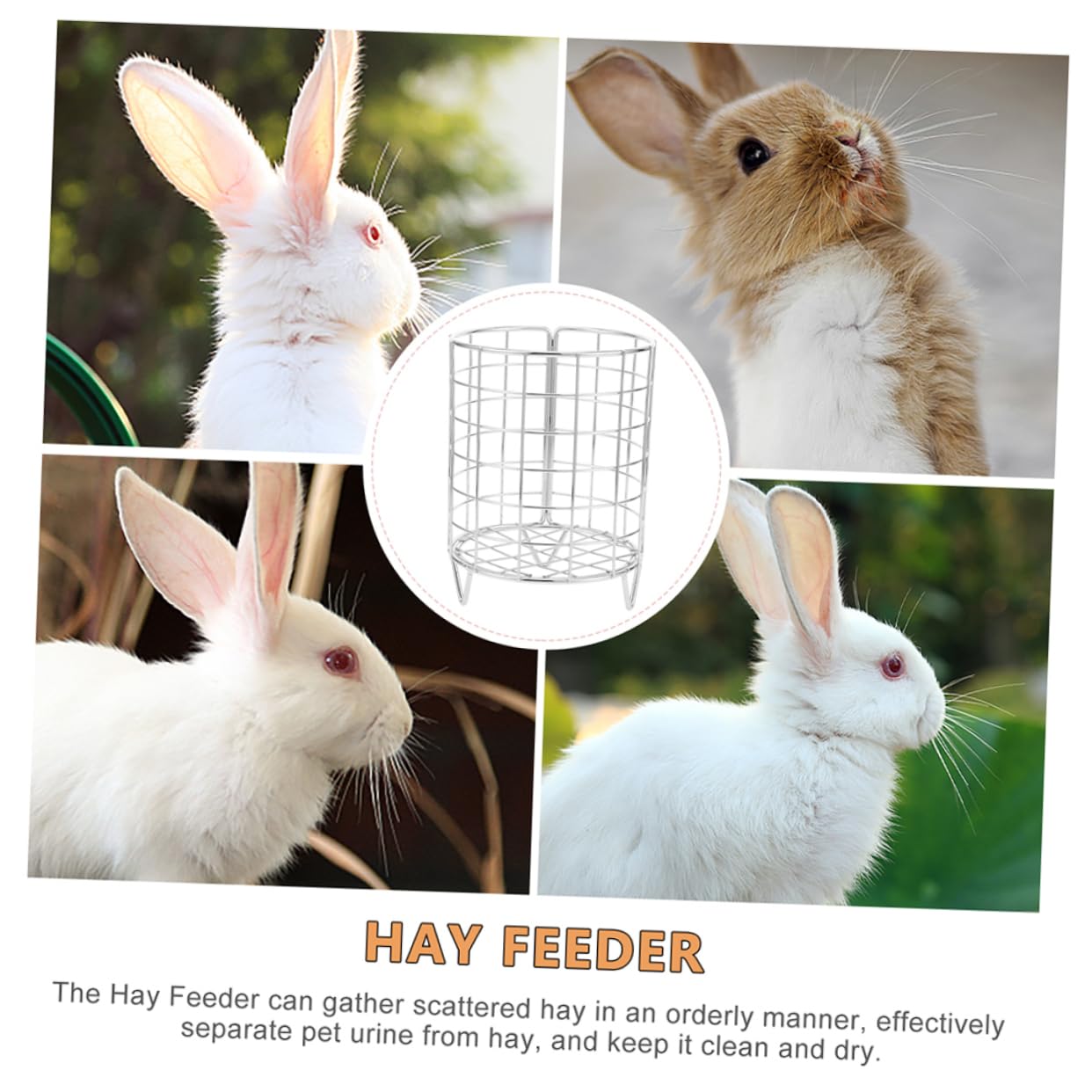 VANZACK 4 Pz Rastrelliera Per Fieno Di Coniglio Cavia Mangiatoia Per Fieno Per Criceti Accessori Per Gabbie Per Porcellini D'india Porta Fieno Di Cincillà Porcellino D'india Ferro Battuto