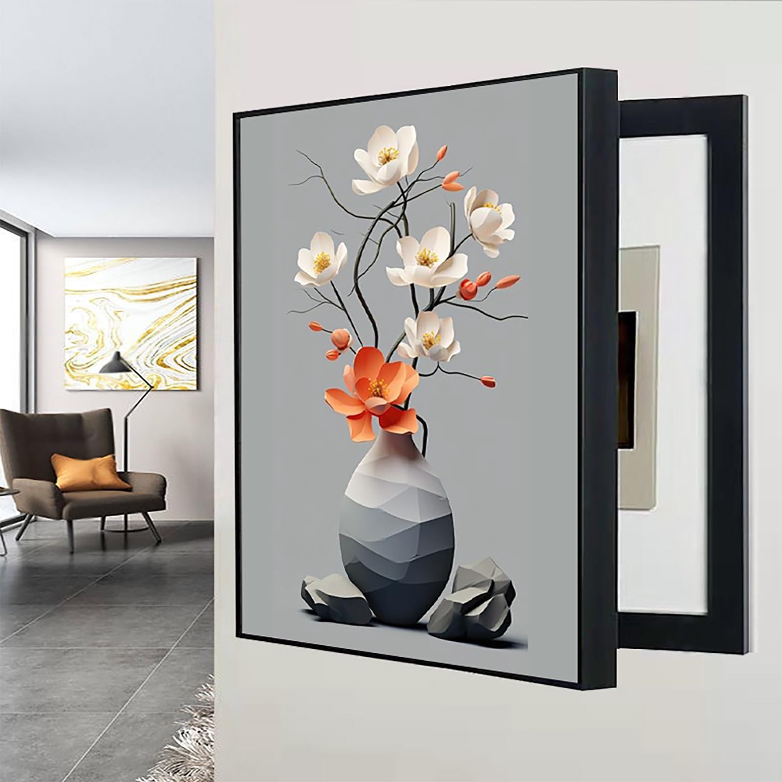 Tableau électrique décoratif cadre PS 24 motifs | Coffret disjoncteur salon salle