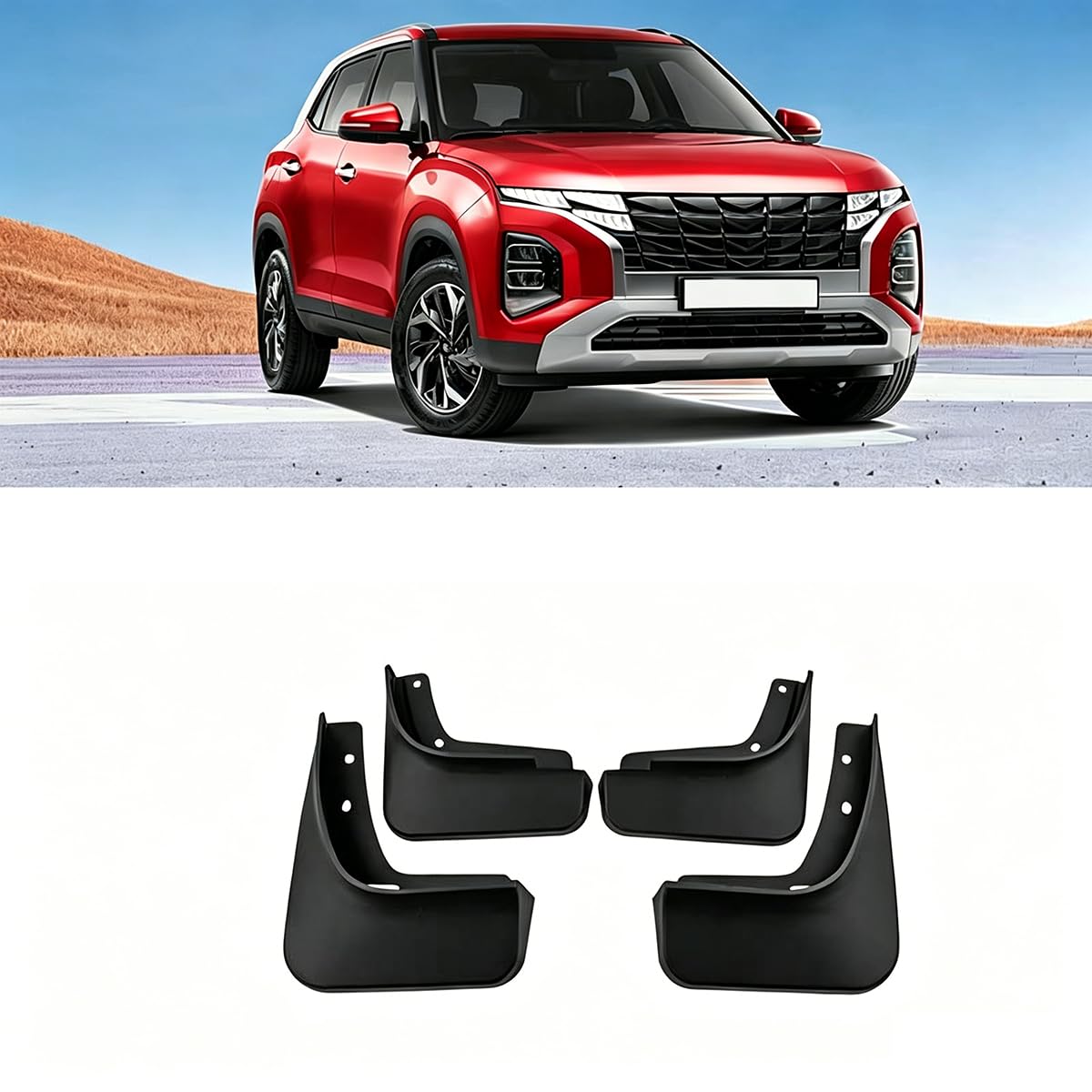 BXQDAM Car mud flaps,Compatible with Hyundai Creta NON Prime 2022-2023,Car exterior accessories