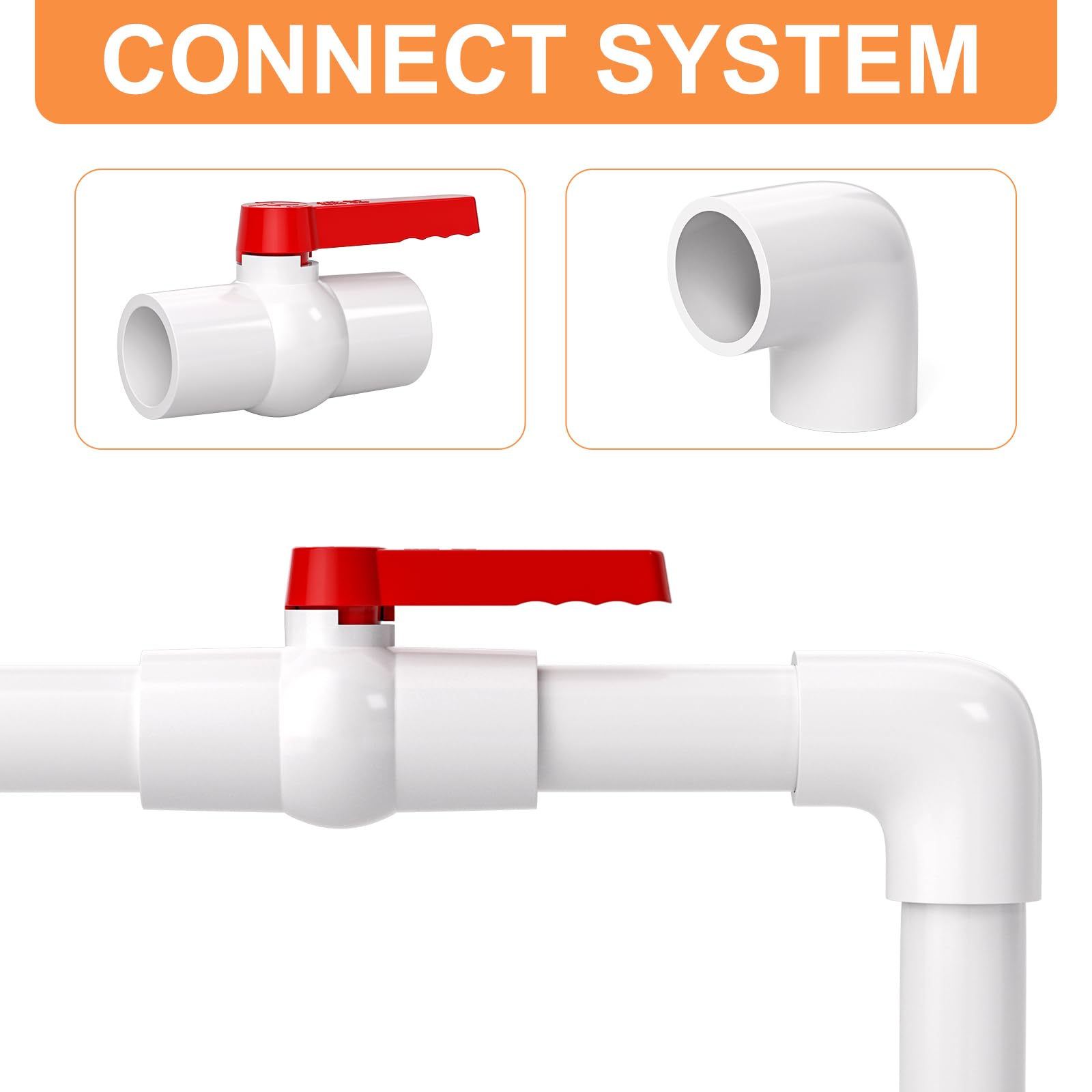 GASHER 1PCS 4 pollici PVC valvola a sfera interruttore di arresto per piscina, maniglia valvola a sfera, valvola di controllo pvc