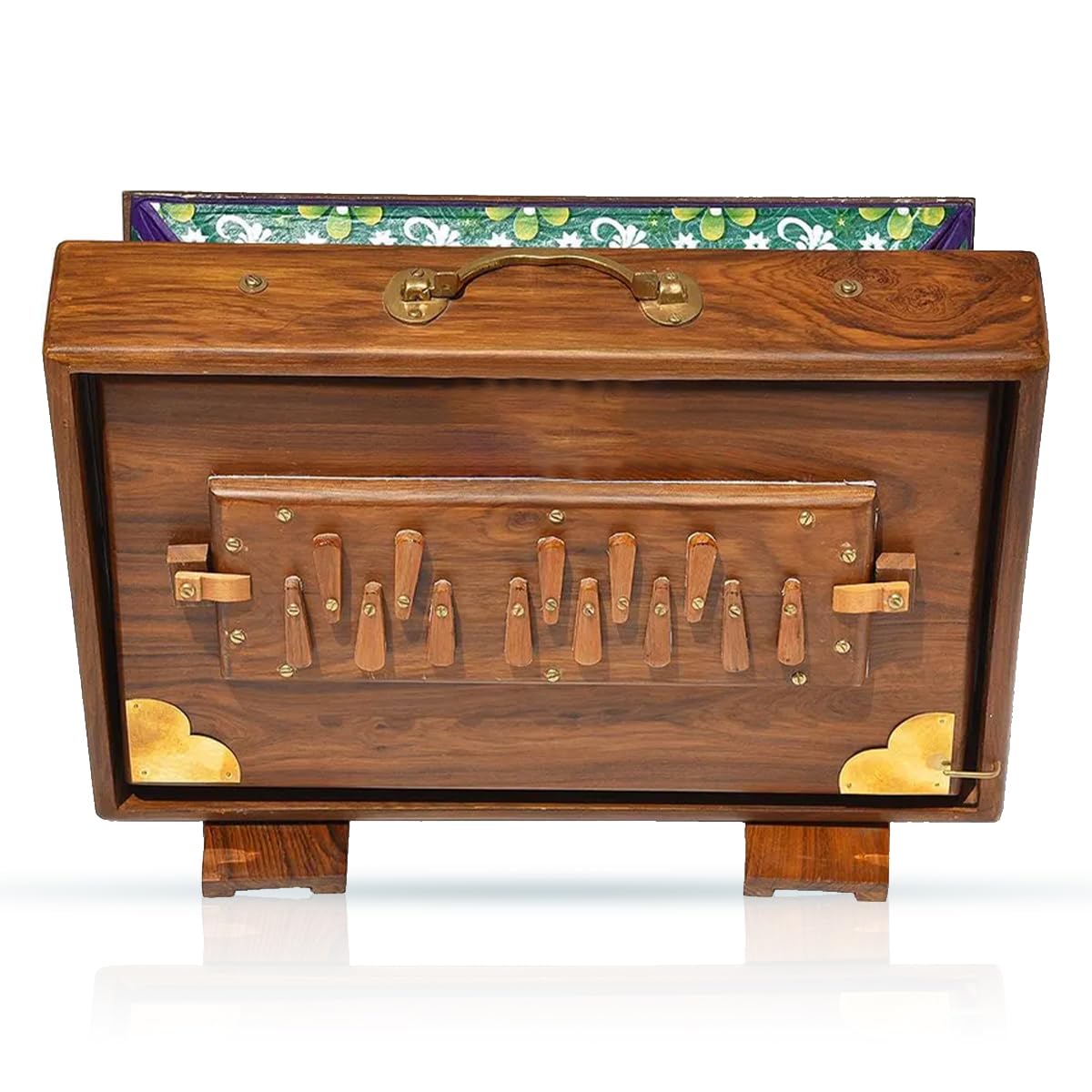 Shruti Box with 13 note Tuned 432 Hertz Padded Carry Bag Made by Teak wood