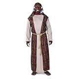 Men's Deluxe Biblical Costume for Joseph - Premium Brown Tunic Robe Set for Bible Character Plays | Nativity Christmas Pageants, Church Events & Holiday Programs | One Size Fits