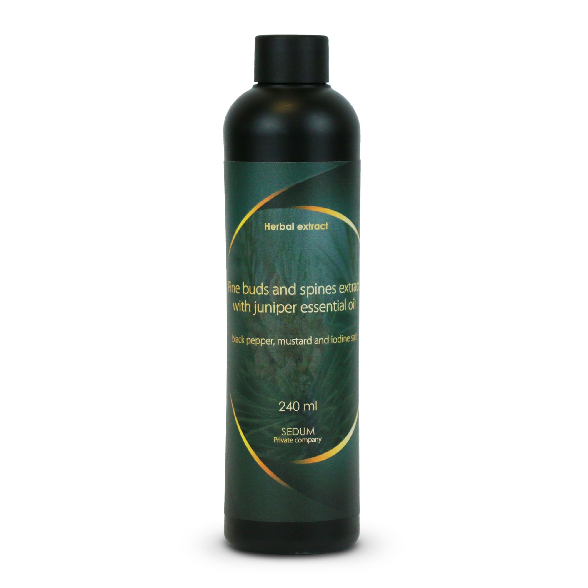 Extrait de fines huiles essentielles aux herbes naturelles Sedum pour sauna - Infusion de sauna avec Extrait de bourgeons et d'épines de pin avec huile essentielle de genévrier - 240ml