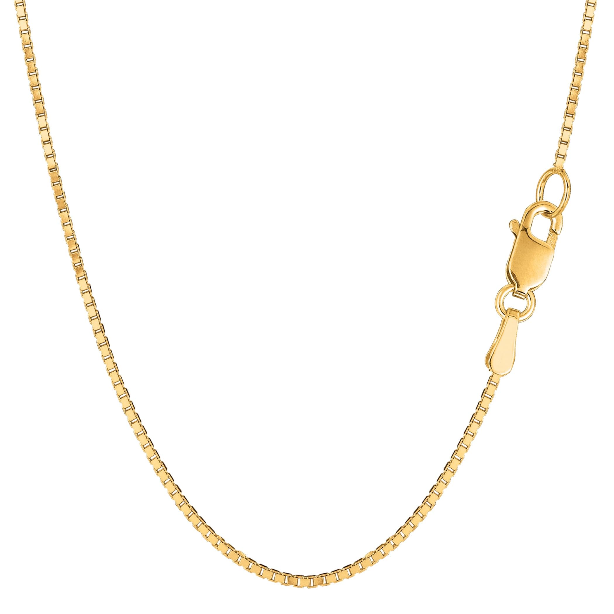 14k Yellow Solid Gold Mirror Box Chain Necklace 1 2mm