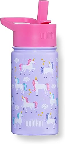 Miniatura 3 de Wildkin Paquete de maleta rodante con botella de agua reutilizable de acero de 14 onzas (unicornio)