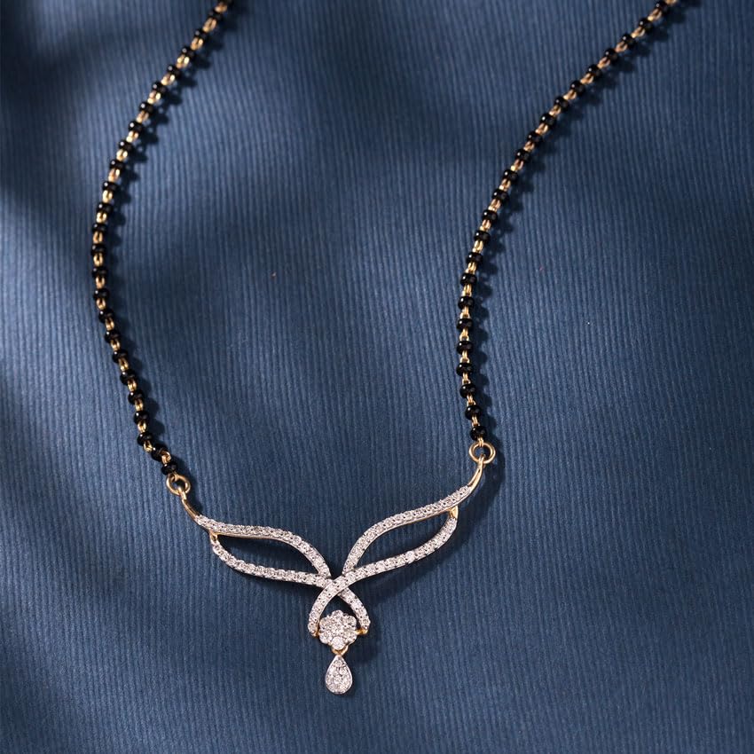 Traditional Diamond Plated Short Mangalsutra for Women