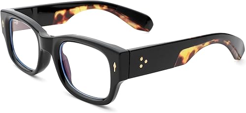 Gafas de luz azul con marco grueso para hombres y mujeres, gafas de computadora cuadradas de moda anti fatiga ocular