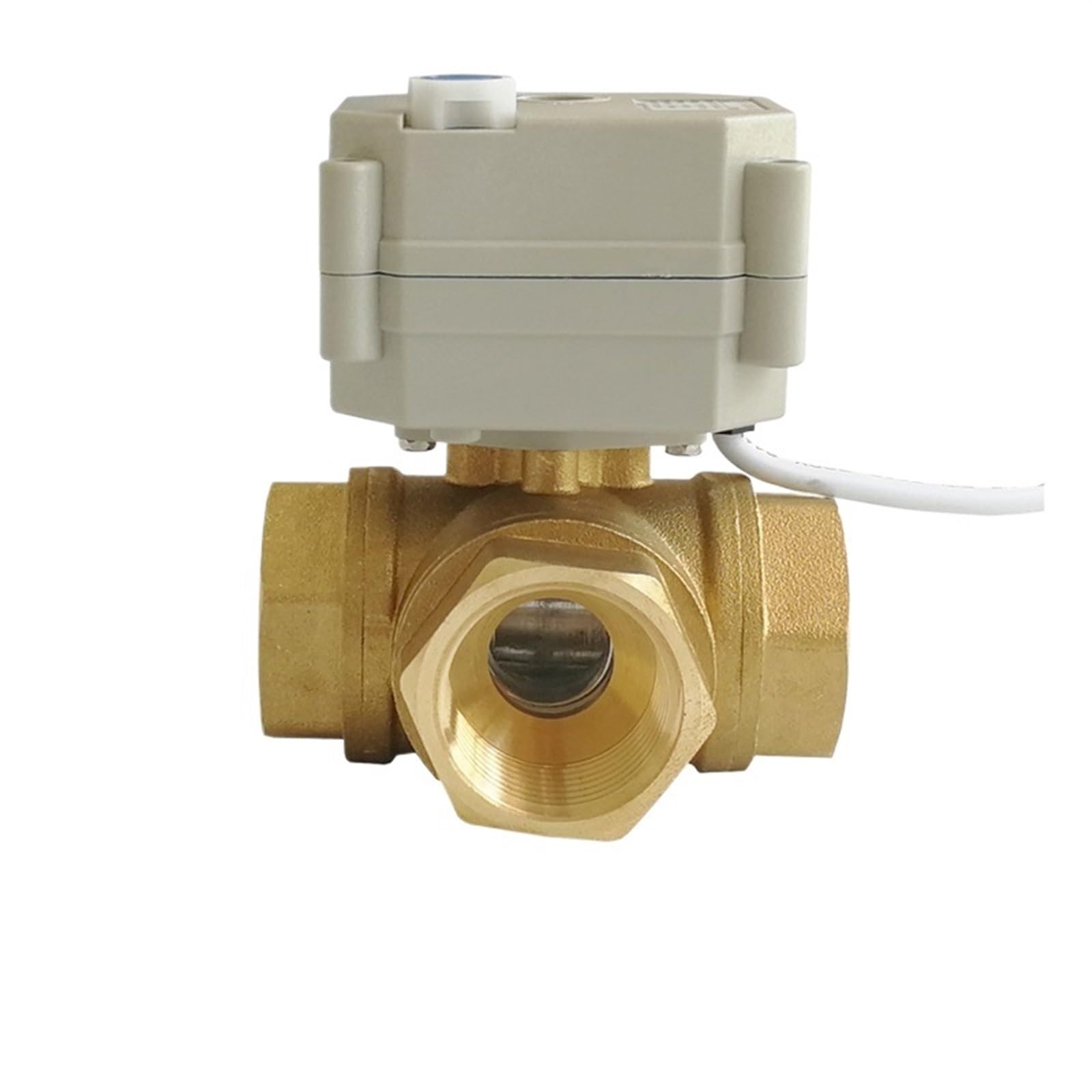 TREDSWQCV TF25-BH3-B 1'' DN25 3 Way T Port Horizontal Automated Ball Valve DC12V DC24V 2/3/5/7 Wires with manual override and Indicator(12VDC-CR702,L Bore)