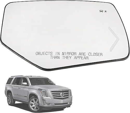 Magimaker Espejo calefactable del lado derecho del pasajero compatible con Cadillac Escalade ESV, Chevy Suburban Tahoe, GMC Yukon XL 2015 2016 2017