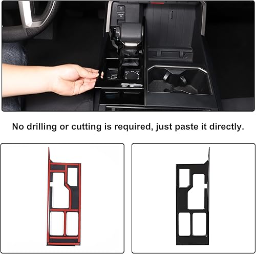 Vista 167 de Aunginsy Cubierta de panel de palanca de cambios de control central, compatible con Toyota Tundra/Sequoia 2022-2024, consola de palanca de cambios