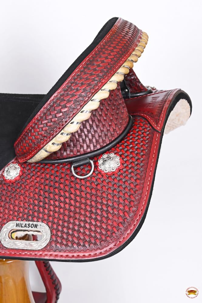 HILASON Western Horse Saddle Treeless Trail Barrel American Leather