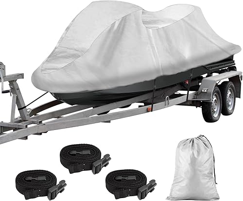 SPORTYOUTH Funda para moto acuática remolcable, cubierta universal PWC para 136 a 145 pulgadas, 2-3 plazas, 2-3 plazas, impermeable 210D, cubierta