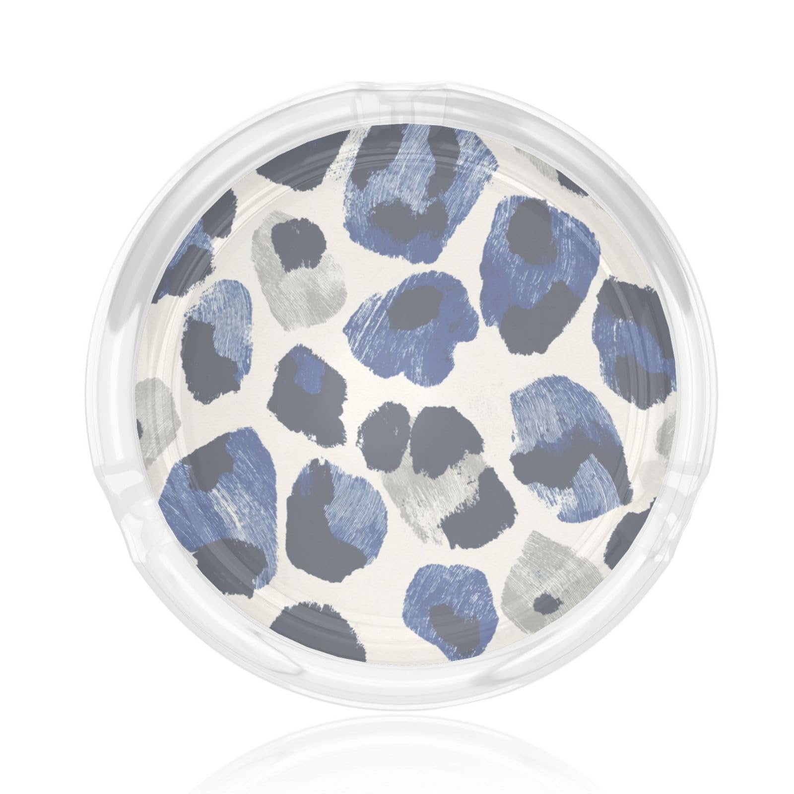 Leopard Blue And Light Gray Spots Glass Ashtray For Cigarettes Ash Trays Case For Home Office Decor