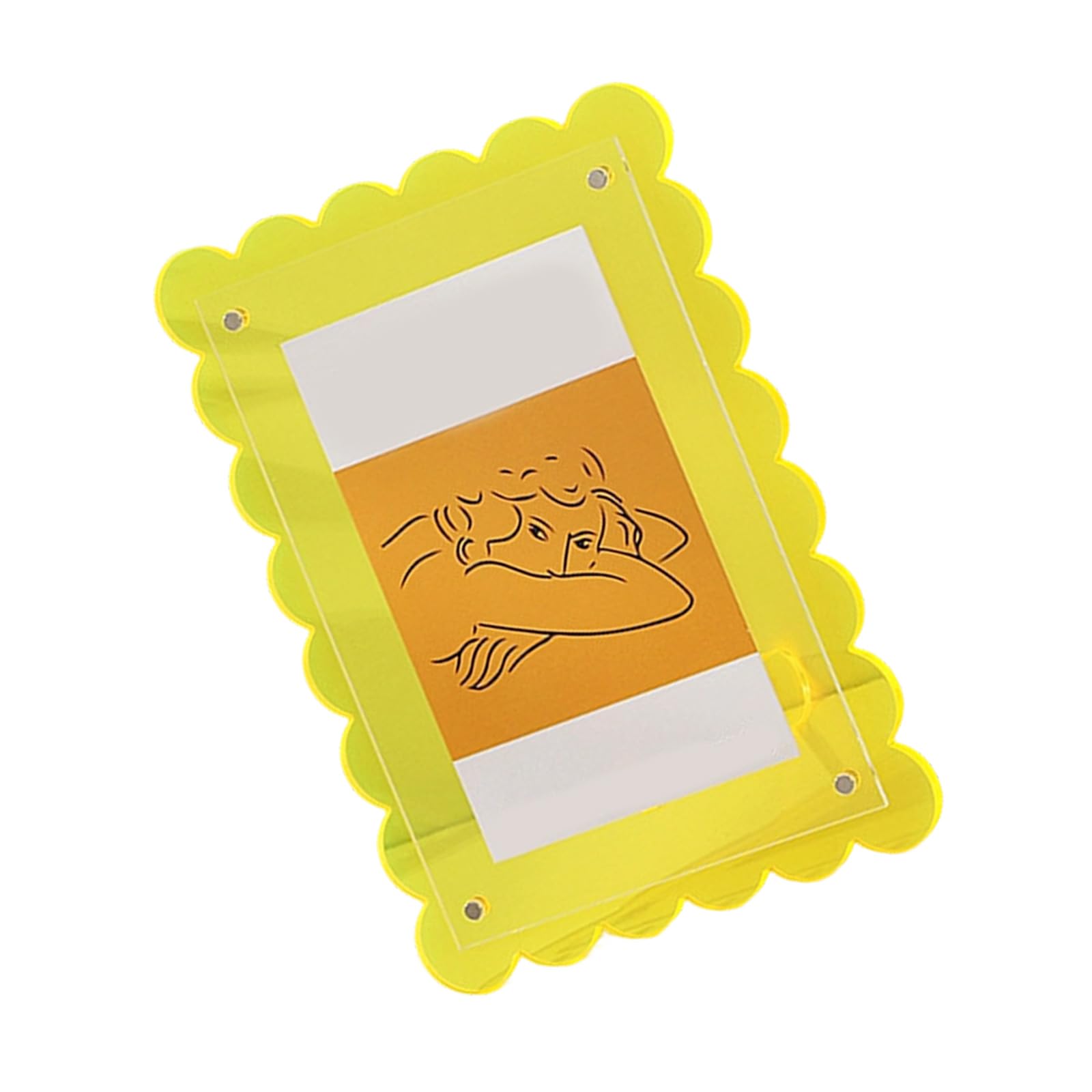 Tsophreniq 1Pc Clear Acrylic Picture Frames Lovely Waves Photo Frames Photo Display Holder, Collections for Home Offices Table Decors Desktop Decorations