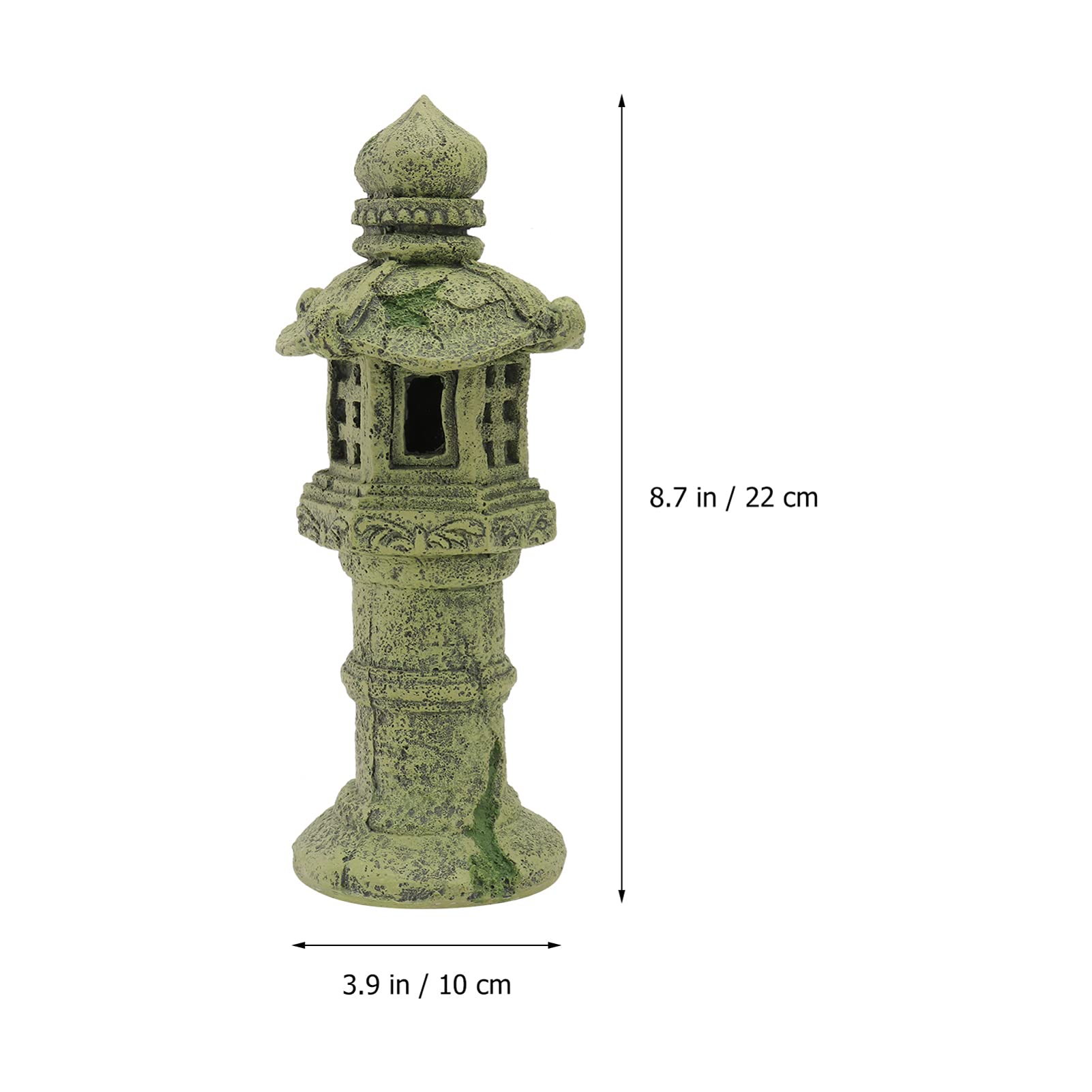POPETPOP Adorno de acuario Resina Pagoda Japonesa Linterna Estatua Pecera Escondite Betta Cueva Hideaway Paisaje Ornamento para Pescado Camarones Decoración de Acuario