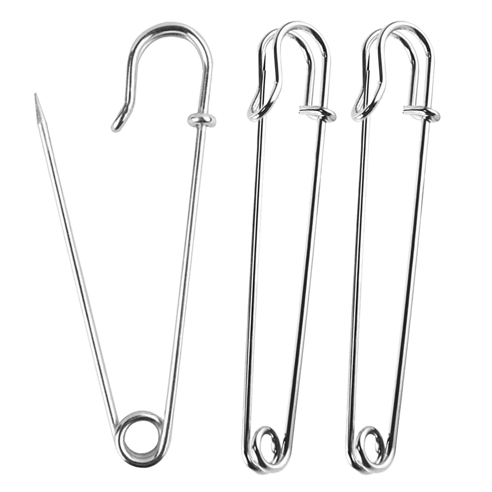 Spille da Balia Grandi 50 mm - Accessori da Cucito di Sicurezza in Acciaio Inossidabile per Abbigliamento, Gioielleria, Artigianato (30 Pezzi)