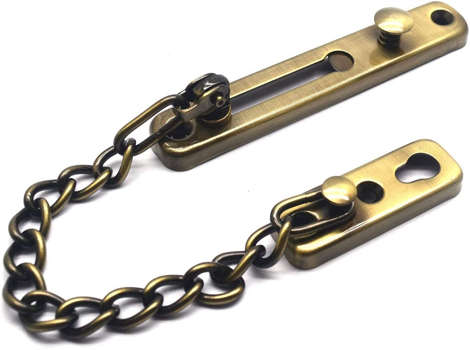 NVSFZGIYG Door Chain Lock, Safe Buckle,Latch Safety Limiter,Stainless Steel Bolt Anti-theft Hasp (Col(Red Bronze)