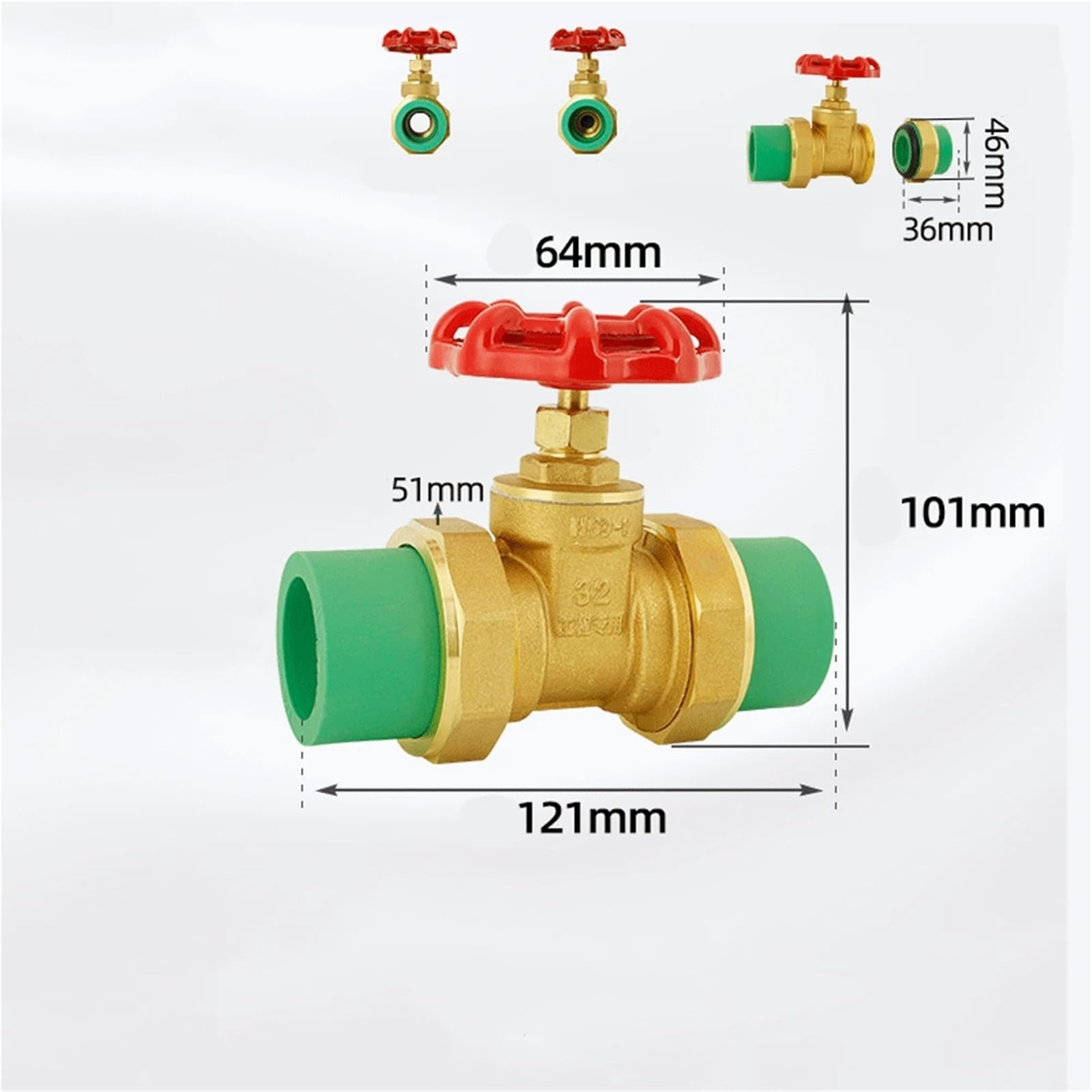 PPR Pipe PE Pipe Water Pipe Gate Valve Union Pipe Fitting Water Meter Tap Water Meter Tube Brass DN20 DN25 DN50 Connection Pipe(50R)